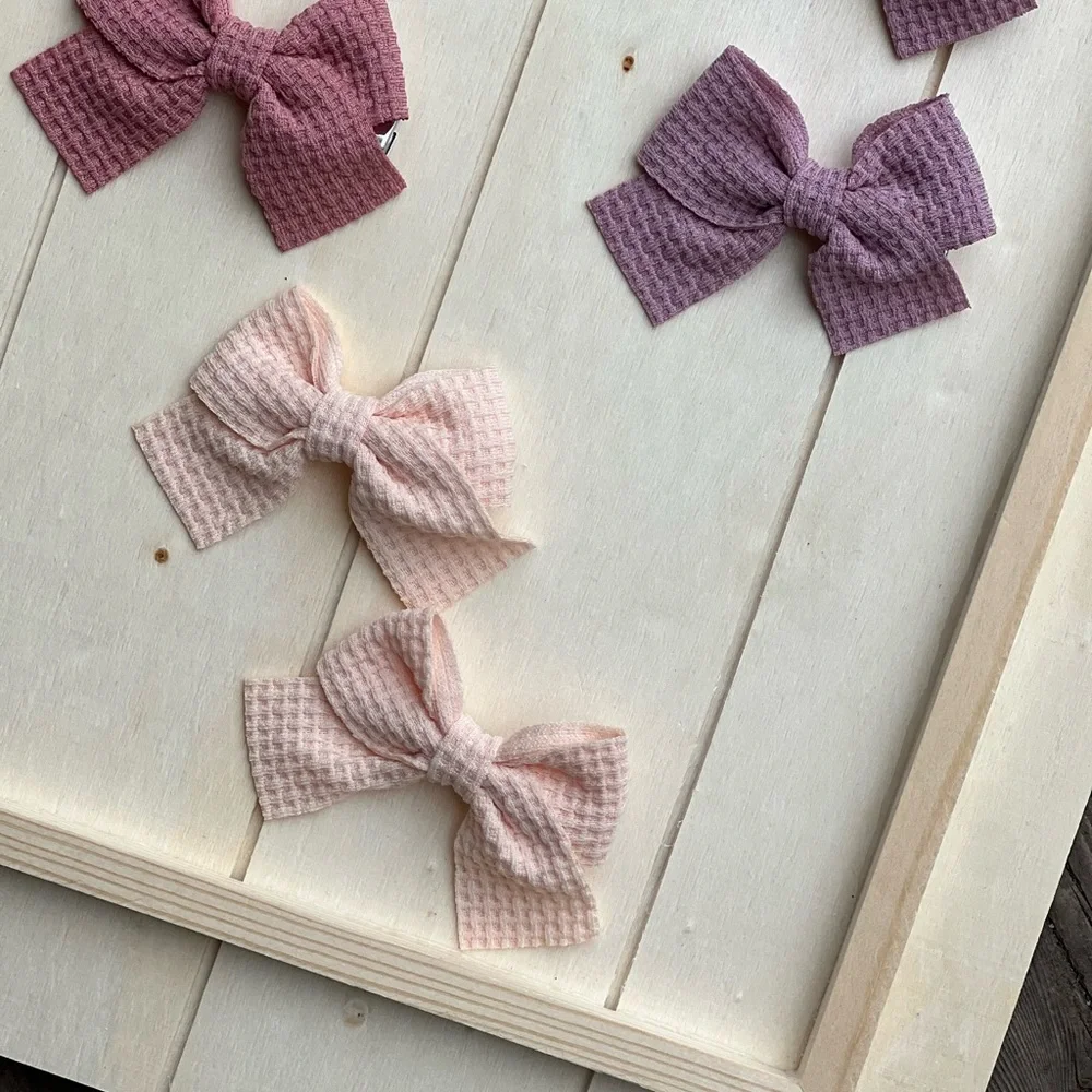 LALA Mini Waffle set Of 3 colors Hair Bows for kids